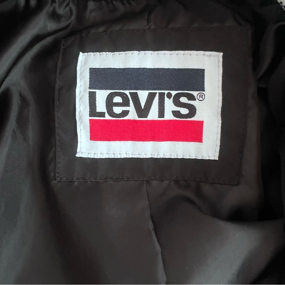 Levi’s trendy, diamond, quilted bomber jacket, women’s black size medium - Picture 8 of 14